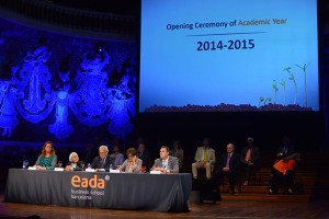 El presidente del Patronato de la Fundación EADA,, David Parcerisas, en un momento de su discurso inaugural .